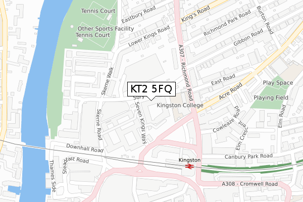 KT2 5FQ map - large scale - OS Open Zoomstack (Ordnance Survey) KT2 5FQ map - large scale - OS Open Zoomstack (Ordnance Survey)