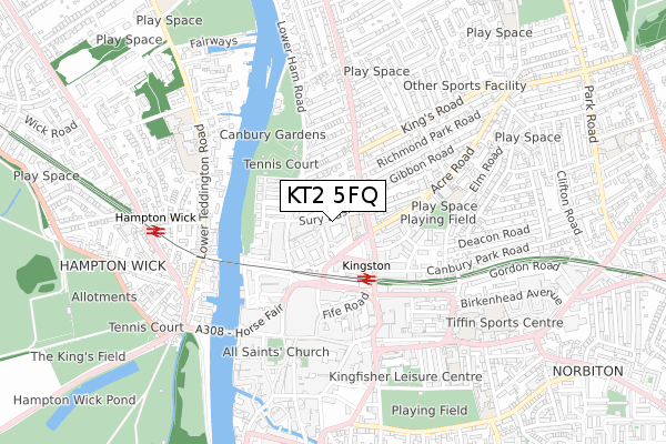 KT2 5FQ map - small scale - OS Open Zoomstack (Ordnance Survey) KT2 5FQ map - small scale - OS Open Zoomstack (Ordnance Survey)
