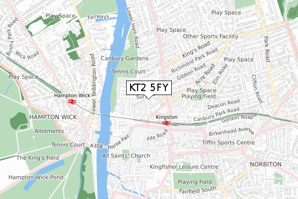 KT2 5FY map - small scale - OS Open Zoomstack (Ordnance Survey) KT2 5FY map - small scale - OS Open Zoomstack (Ordnance Survey)