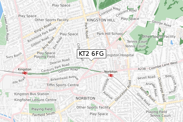 KT2 6FG map - small scale - OS Open Zoomstack (Ordnance Survey) KT2 6FG map - small scale - OS Open Zoomstack (Ordnance Survey)