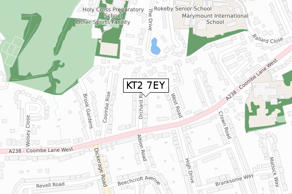 KT2 7EY map - large scale - OS Open Zoomstack (Ordnance Survey) KT2 7EY map - large scale - OS Open Zoomstack (Ordnance Survey)