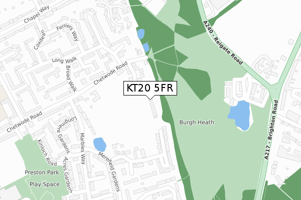 KT20 5FR map - large scale - OS Open Zoomstack (Ordnance Survey) KT20 5FR map - large scale - OS Open Zoomstack (Ordnance Survey)