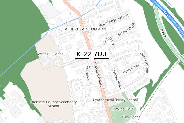 KT22 7UU map - large scale - OS Open Zoomstack (Ordnance Survey) KT22 7UU map - large scale - OS Open Zoomstack (Ordnance Survey)