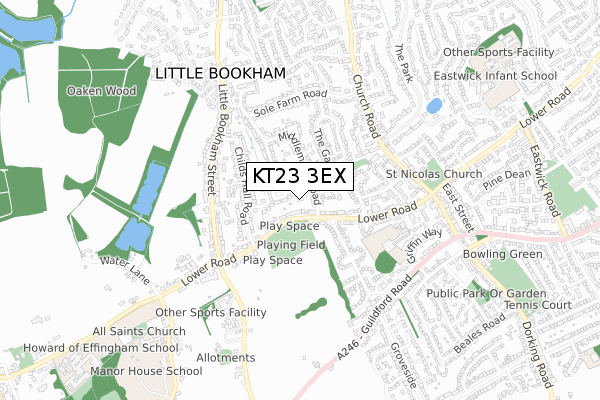 KT23 3EX map - small scale - OS Open Zoomstack (Ordnance Survey) KT23 3EX map - small scale - OS Open Zoomstack (Ordnance Survey)