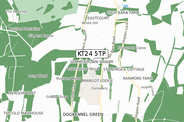 KT24 5TP map - small scale - OS Open Zoomstack (Ordnance Survey) KT24 5TP map - small scale - OS Open Zoomstack (Ordnance Survey)