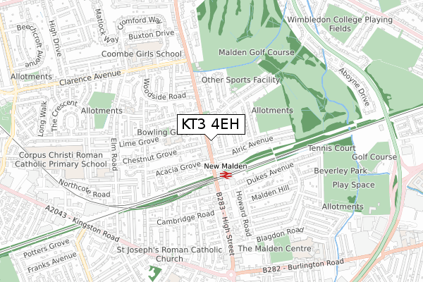 KT3 4EH map - small scale - OS Open Zoomstack (Ordnance Survey) KT3 4EH map - small scale - OS Open Zoomstack (Ordnance Survey)
