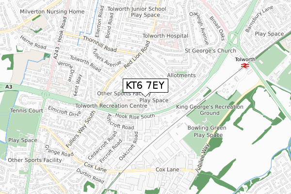 KT6 7EY map - small scale - OS Open Zoomstack (Ordnance Survey) KT6 7EY map - small scale - OS Open Zoomstack (Ordnance Survey)