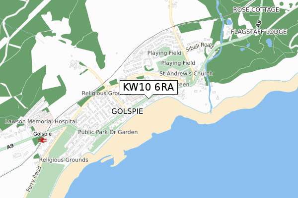 KW10 6RA map - small scale - OS Open Zoomstack (Ordnance Survey)