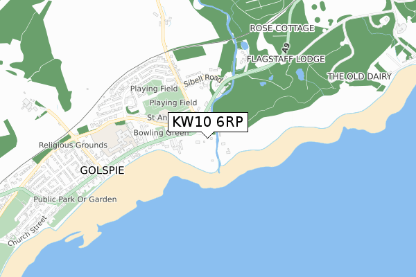 KW10 6RP map - small scale - OS Open Zoomstack (Ordnance Survey)