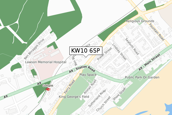 KW10 6SP map - large scale - OS Open Zoomstack (Ordnance Survey)