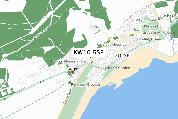 KW10 6SP map - small scale - OS Open Zoomstack (Ordnance Survey)