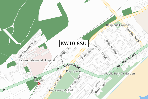 KW10 6SU map - large scale - OS Open Zoomstack (Ordnance Survey)