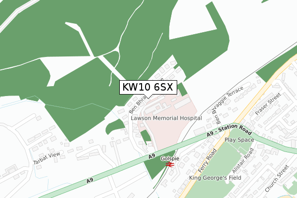 KW10 6SX map - large scale - OS Open Zoomstack (Ordnance Survey)