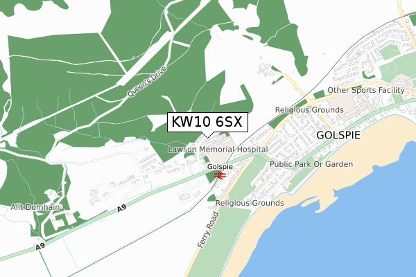 KW10 6SX map - small scale - OS Open Zoomstack (Ordnance Survey)