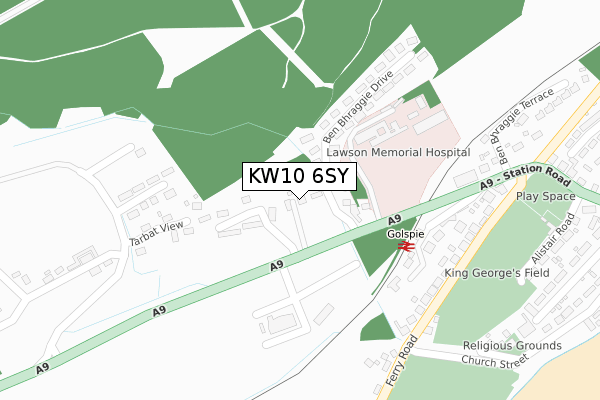 KW10 6SY map - large scale - OS Open Zoomstack (Ordnance Survey)