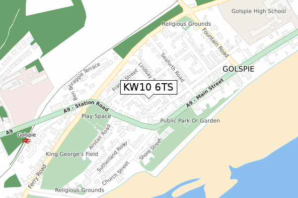 KW10 6TS map - large scale - OS Open Zoomstack (Ordnance Survey)