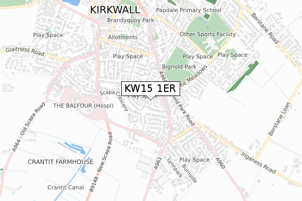 KW15 1ER map - small scale - OS Open Zoomstack (Ordnance Survey)
