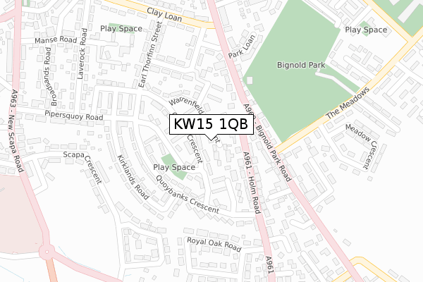 KW15 1QB map - large scale - OS Open Zoomstack (Ordnance Survey)