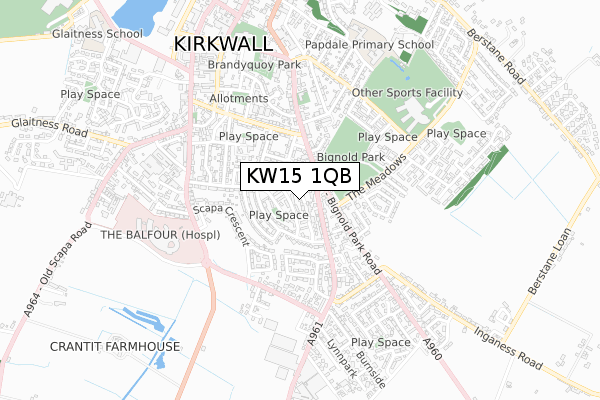 KW15 1QB map - small scale - OS Open Zoomstack (Ordnance Survey)