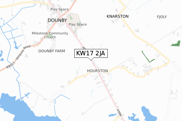 KW17 2JA map - small scale - OS Open Zoomstack (Ordnance Survey)