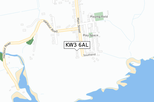 KW3 6AL map - large scale - OS Open Zoomstack (Ordnance Survey)