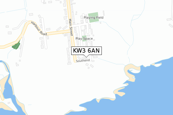 KW3 6AN map - large scale - OS Open Zoomstack (Ordnance Survey)