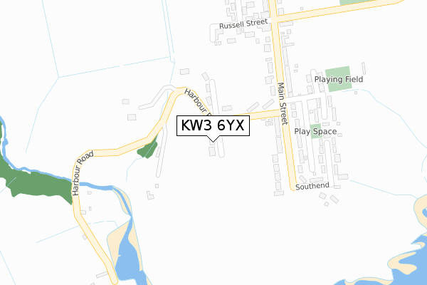 KW3 6YX map - large scale - OS Open Zoomstack (Ordnance Survey)