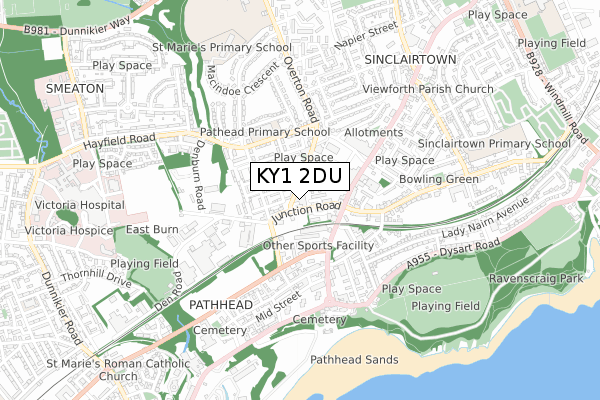 KY1 2DU map - small scale - OS Open Zoomstack (Ordnance Survey) KY1 2DU map - small scale - OS Open Zoomstack (Ordnance Survey)