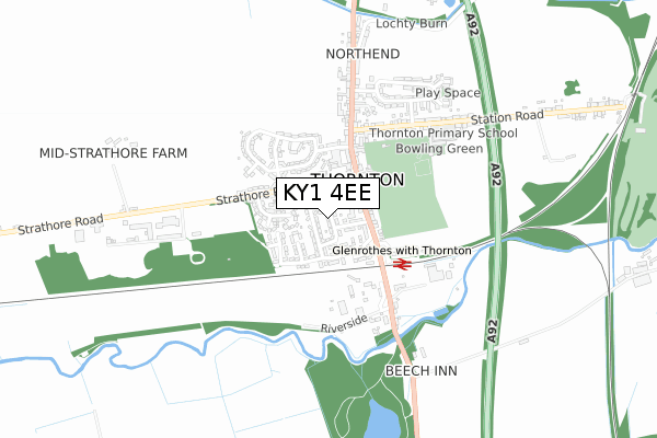 KY1 4EE map - small scale - OS Open Zoomstack (Ordnance Survey)