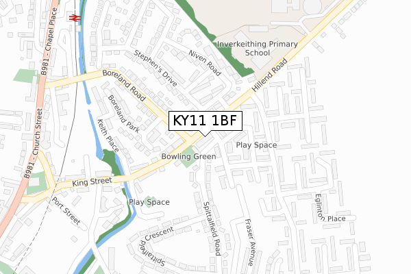 KY11 1BF map - large scale - OS Open Zoomstack (Ordnance Survey)