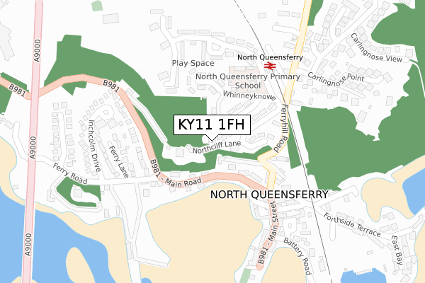 KY11 1FH map - large scale - OS Open Zoomstack (Ordnance Survey)