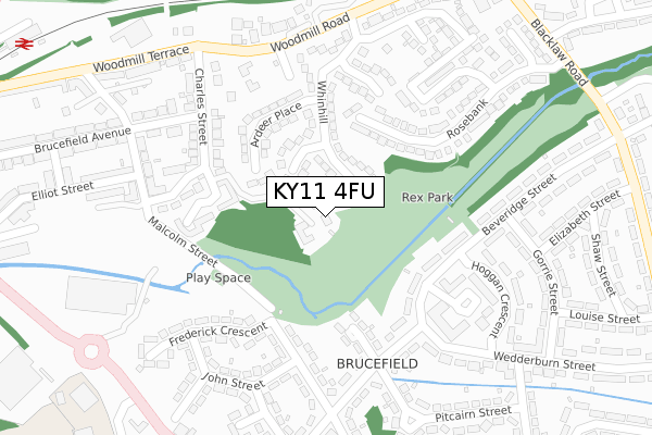 KY11 4FU map - large scale - OS Open Zoomstack (Ordnance Survey)