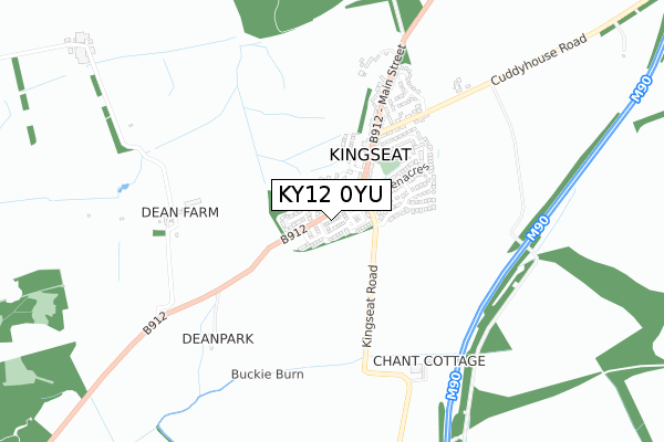 KY12 0YU map - small scale - OS Open Zoomstack (Ordnance Survey)