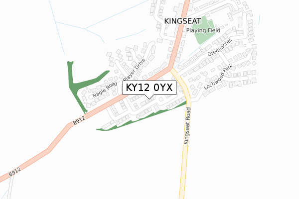 KY12 0YX map - large scale - OS Open Zoomstack (Ordnance Survey)