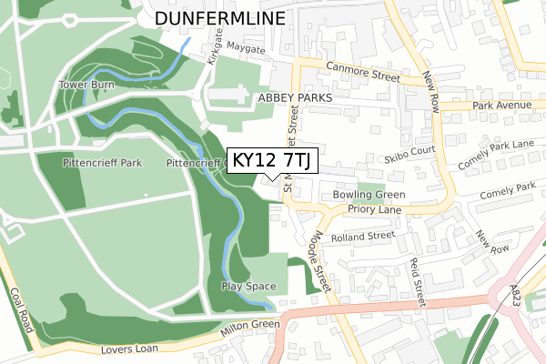 KY12 7TJ map - large scale - OS Open Zoomstack (Ordnance Survey)