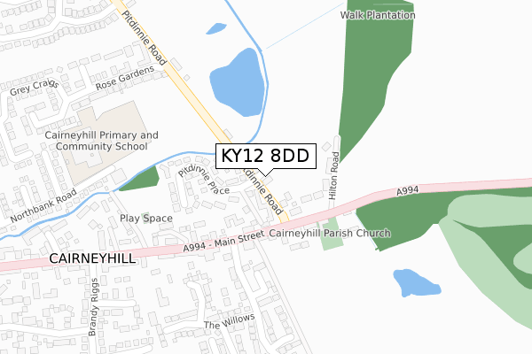 KY12 8DD map - large scale - OS Open Zoomstack (Ordnance Survey)
