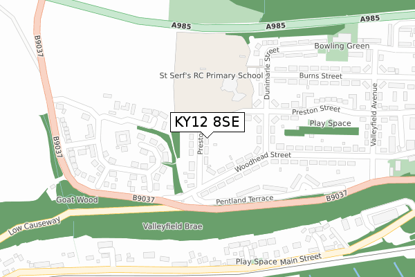 KY12 8SE map - large scale - OS Open Zoomstack (Ordnance Survey)