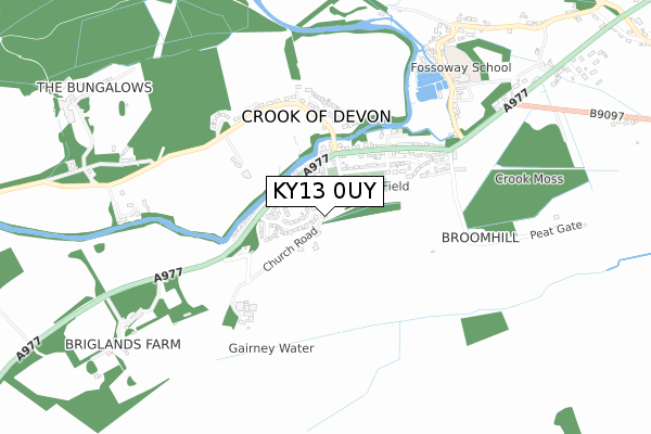 KY13 0UY map - small scale - OS Open Zoomstack (Ordnance Survey)