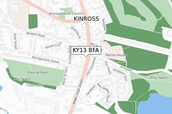 KY13 8FA map - large scale - OS Open Zoomstack (Ordnance Survey)