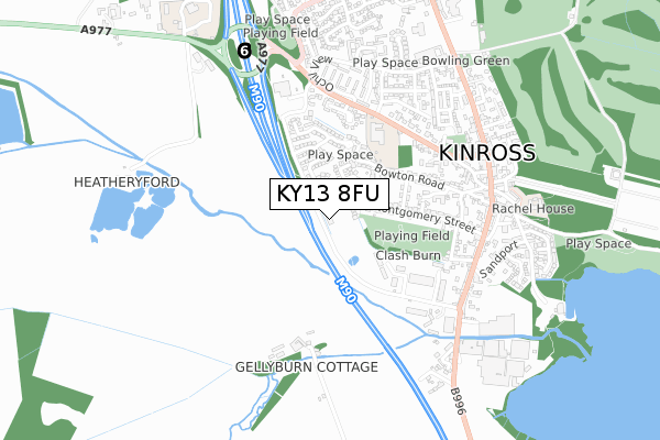 KY13 8FU map - small scale - OS Open Zoomstack (Ordnance Survey)