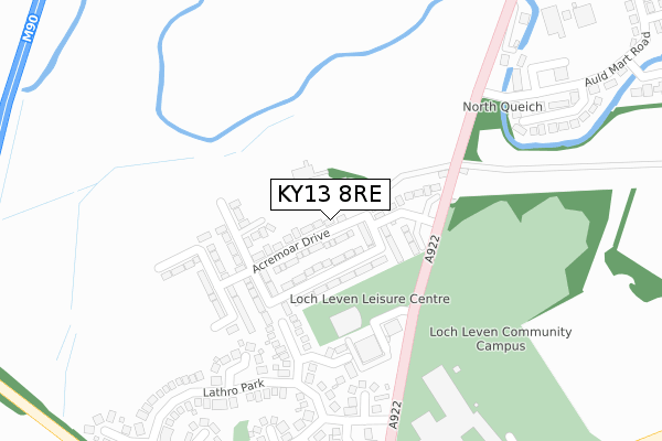 KY13 8RE map - large scale - OS Open Zoomstack (Ordnance Survey)