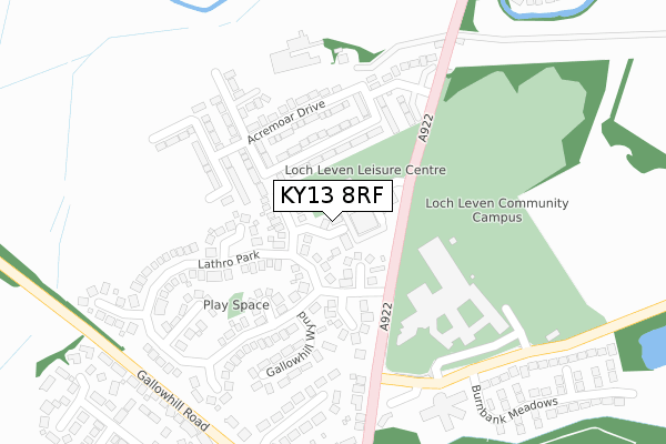 KY13 8RF map - large scale - OS Open Zoomstack (Ordnance Survey)