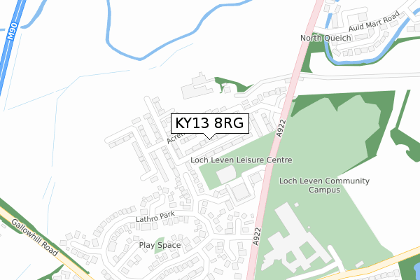 KY13 8RG map - large scale - OS Open Zoomstack (Ordnance Survey)