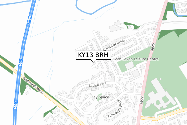 KY13 8RH map - large scale - OS Open Zoomstack (Ordnance Survey)