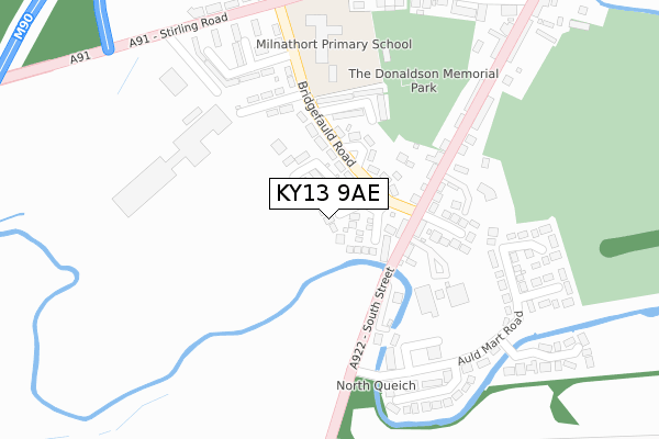 KY13 9AE map - large scale - OS Open Zoomstack (Ordnance Survey)