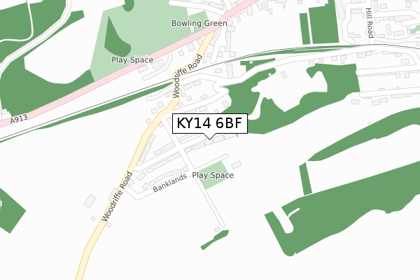 KY14 6BF map - large scale - OS Open Zoomstack (Ordnance Survey)