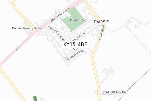 KY15 4BF map - large scale - OS Open Zoomstack (Ordnance Survey)