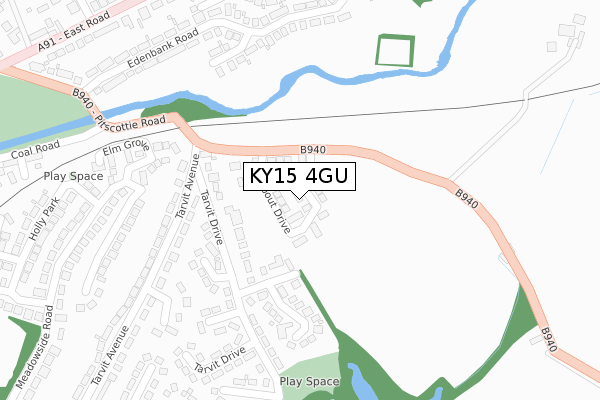 KY15 4GU map - large scale - OS Open Zoomstack (Ordnance Survey)