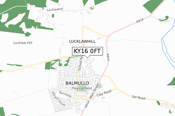 KY16 0FT map - small scale - OS Open Zoomstack (Ordnance Survey)