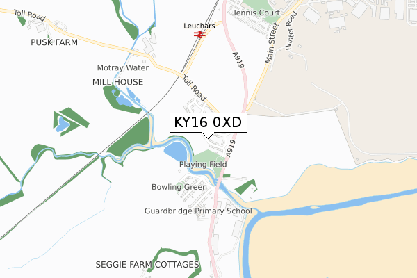 KY16 0XD map - small scale - OS Open Zoomstack (Ordnance Survey)